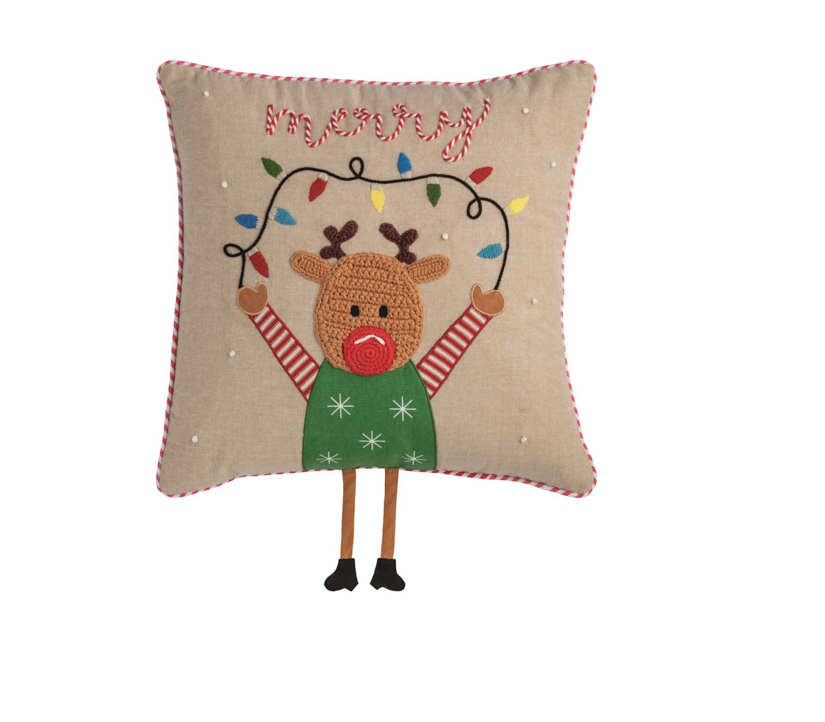 Reindeer Dangle Leg Pillow