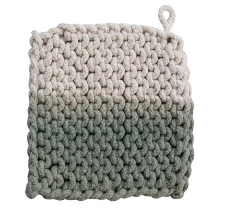 Cotton Crocheted Dip Dyed Pot Holder, 3 Styles