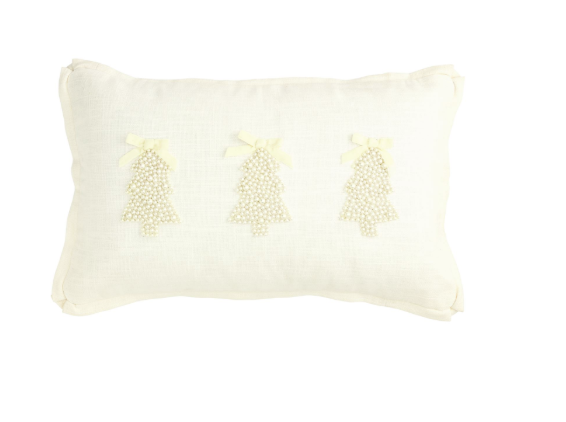 Tree White Christmas Pearl Pillow