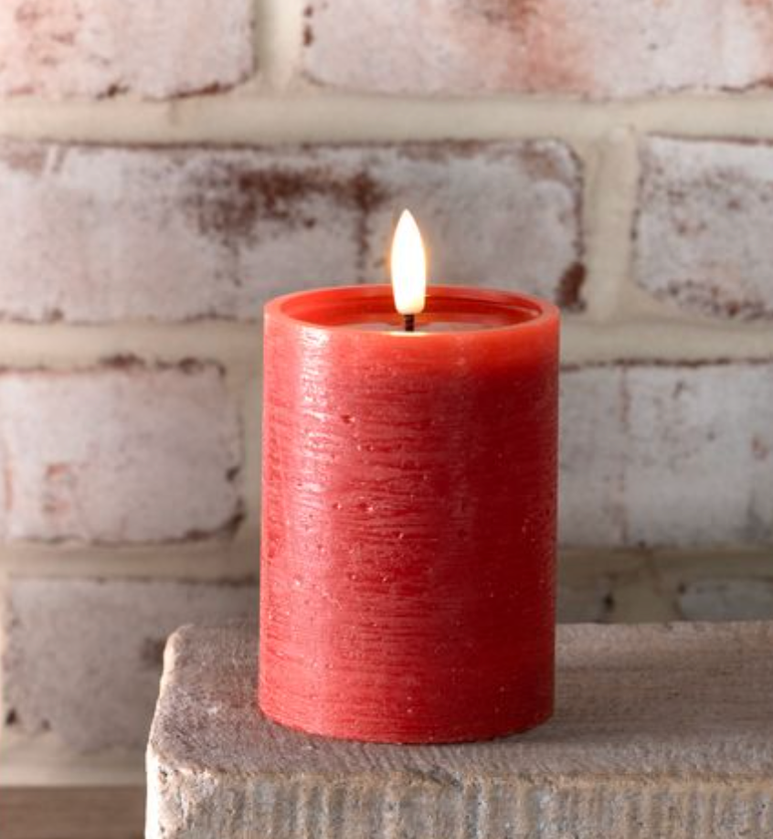 4" RED LED PILLAR CANDLE