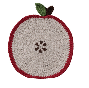 Cotton Crocheted Fruit Shaped Pot Holder, 4 Styles. Each Sold Separately.
