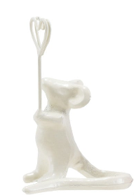 Enameled Cast Iron Mouse Holding Heart Shaped Place Card/Photo Holder, 4 Colors. Each Sold Separately. .