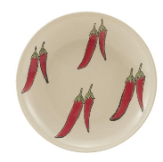 Hand-Painted Stoneware Plate w/ Wax Relief Pattern, 9 Styles. Each Sold Separately.