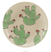 Hand-Painted Stoneware Plate w/ Wax Relief Pattern, 9 Styles. Each Sold Separately.