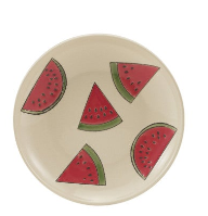 Hand-Painted Stoneware Plate w/ Wax Relief Pattern, 9 Styles. Each Sold Separately.
