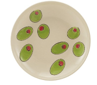 Hand-Painted Stoneware Plate w/ Wax Relief Pattern, 9 Styles. Each Sold Separately.