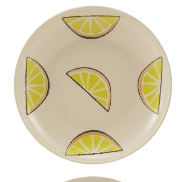 Hand-Painted Stoneware Plate w/ Wax Relief Pattern, 9 Styles. Each Sold Separately.