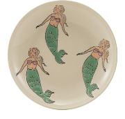 Hand-Painted Stoneware Plate w/ Wax Relief Pattern, 9 Styles. Each Sold Separately.