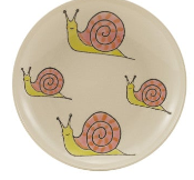 Hand-Painted Stoneware Plate w/ Wax Relief Pattern, 9 Styles. Each Sold Separately.