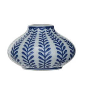 Hand-Stamped Stoneware Vases. Each Sold Separately.