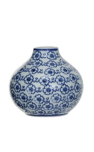 Hand-Stamped Stoneware Vases. Each Sold Separately.