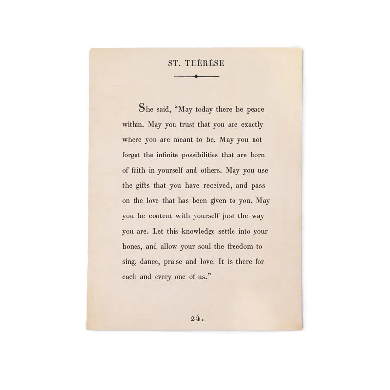 12"x16" St. Therese Book Collection Art Poster - Cream