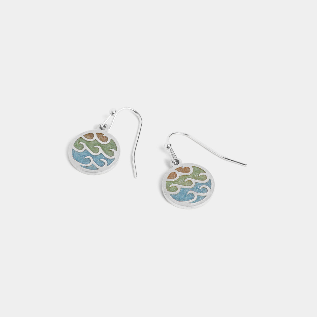 Whispers Rolling Waves Dangle Silver Earrings