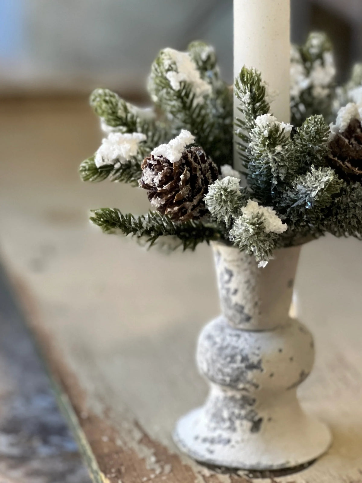 Snowy Mini Cone 1" Inner Candle Ring