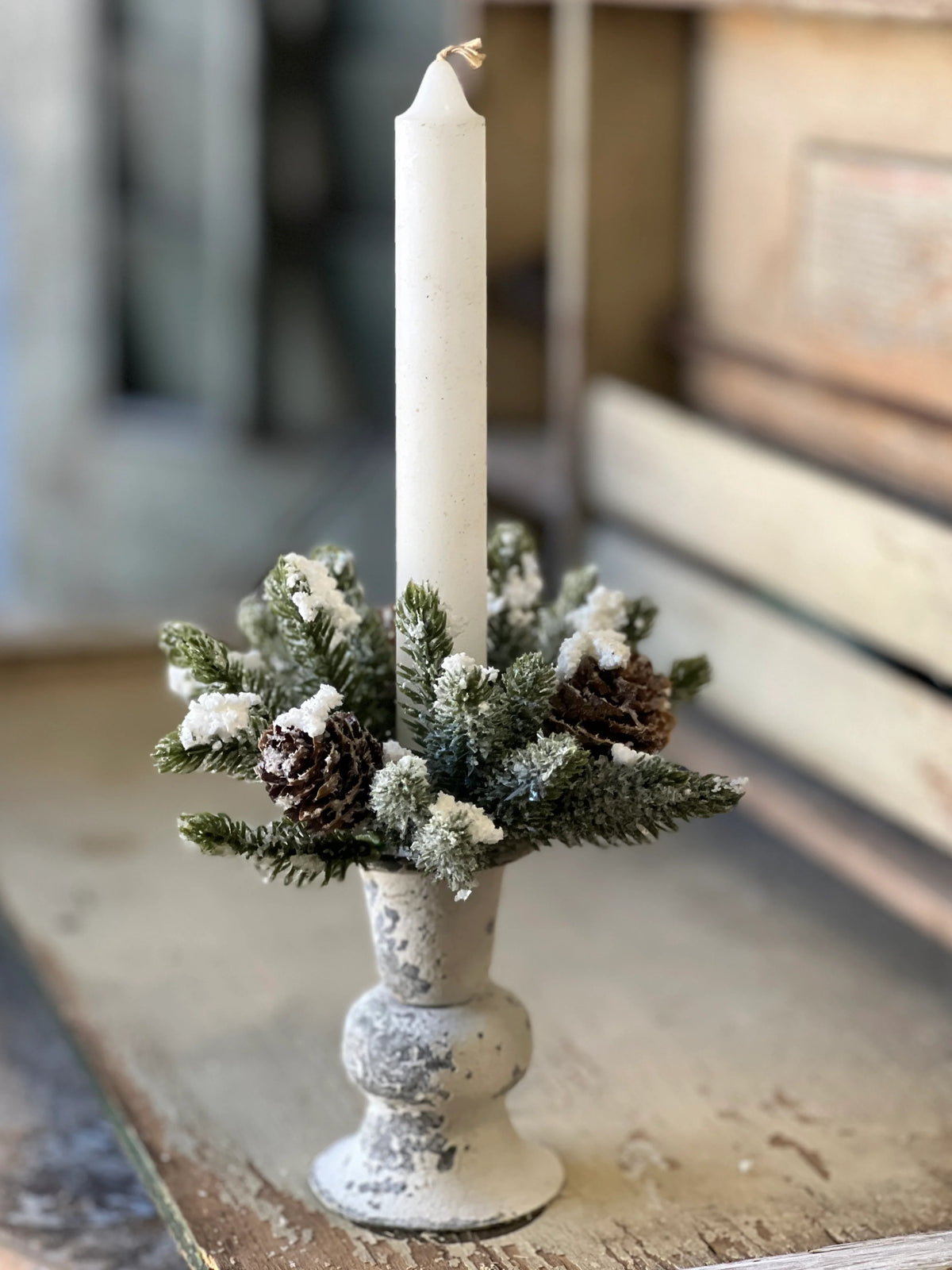 Snowy Mini Cone 1" Inner Candle Ring