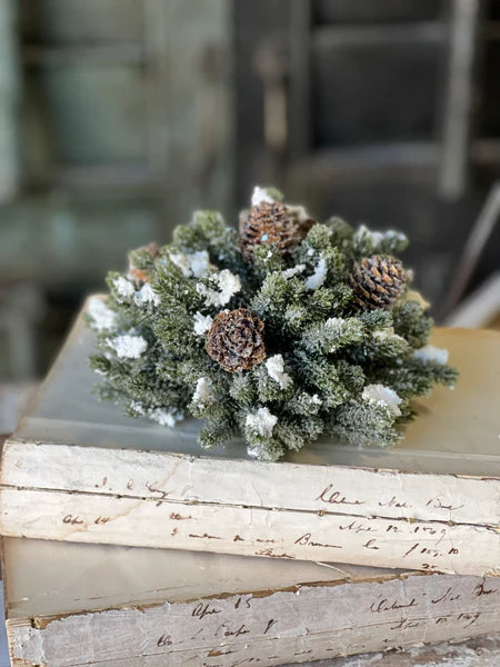 Snowy Mini Pine 7" Half Sphere