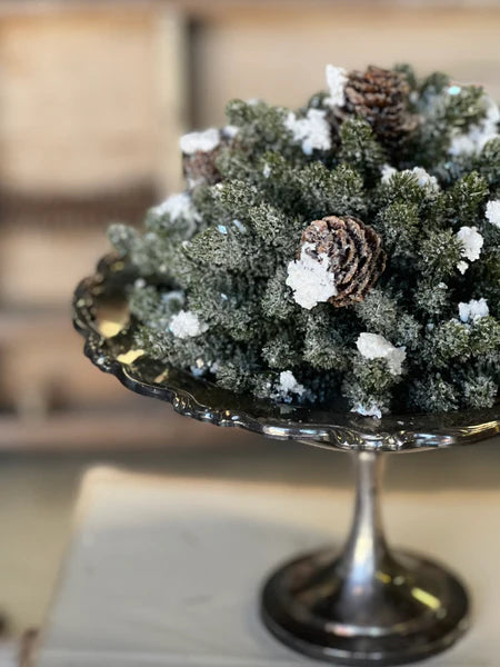 Snowy Mini Pine 7" Half Sphere