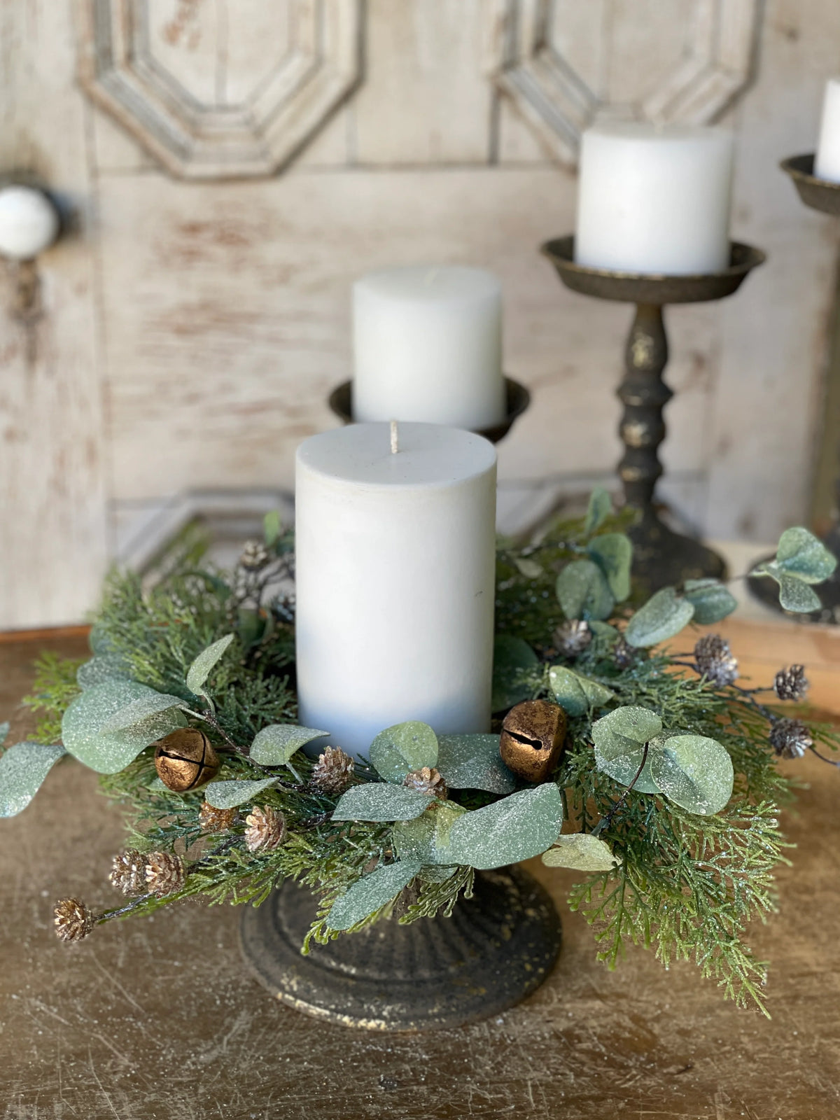 Gold Song Eucalyptus 6" Candle Ring