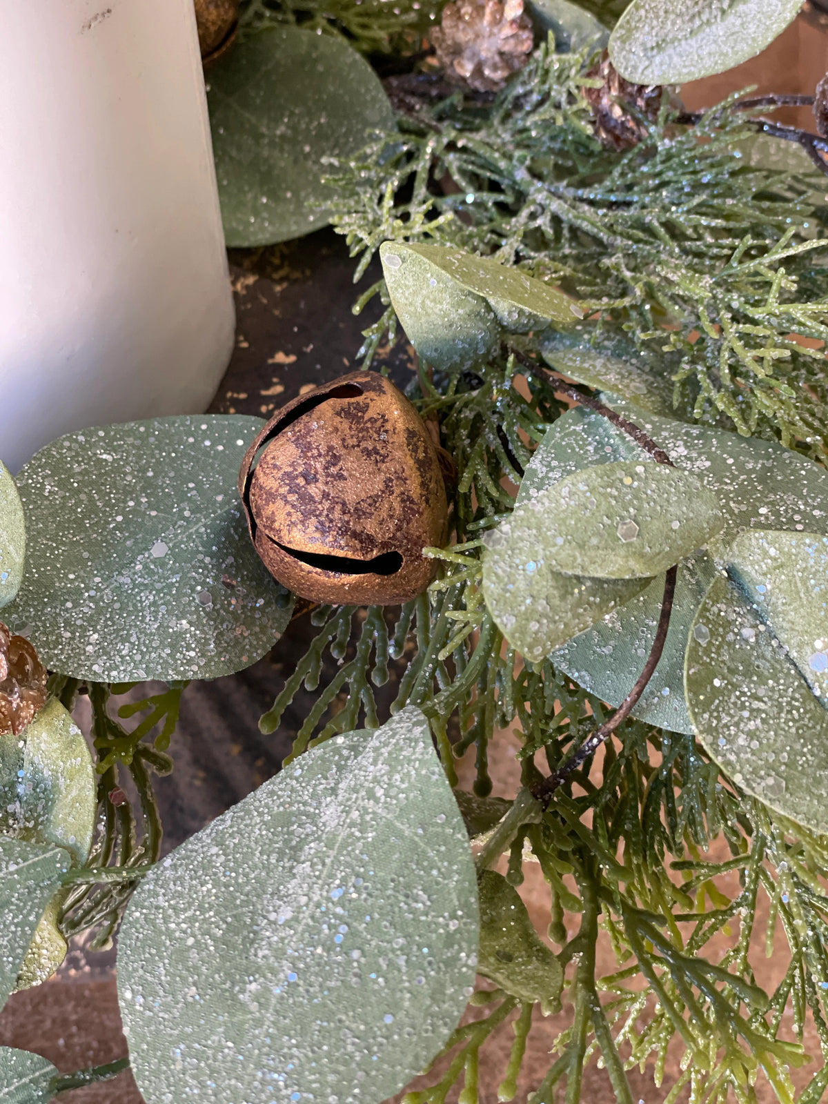 Gold Song Eucalyptus 6" Candle Ring