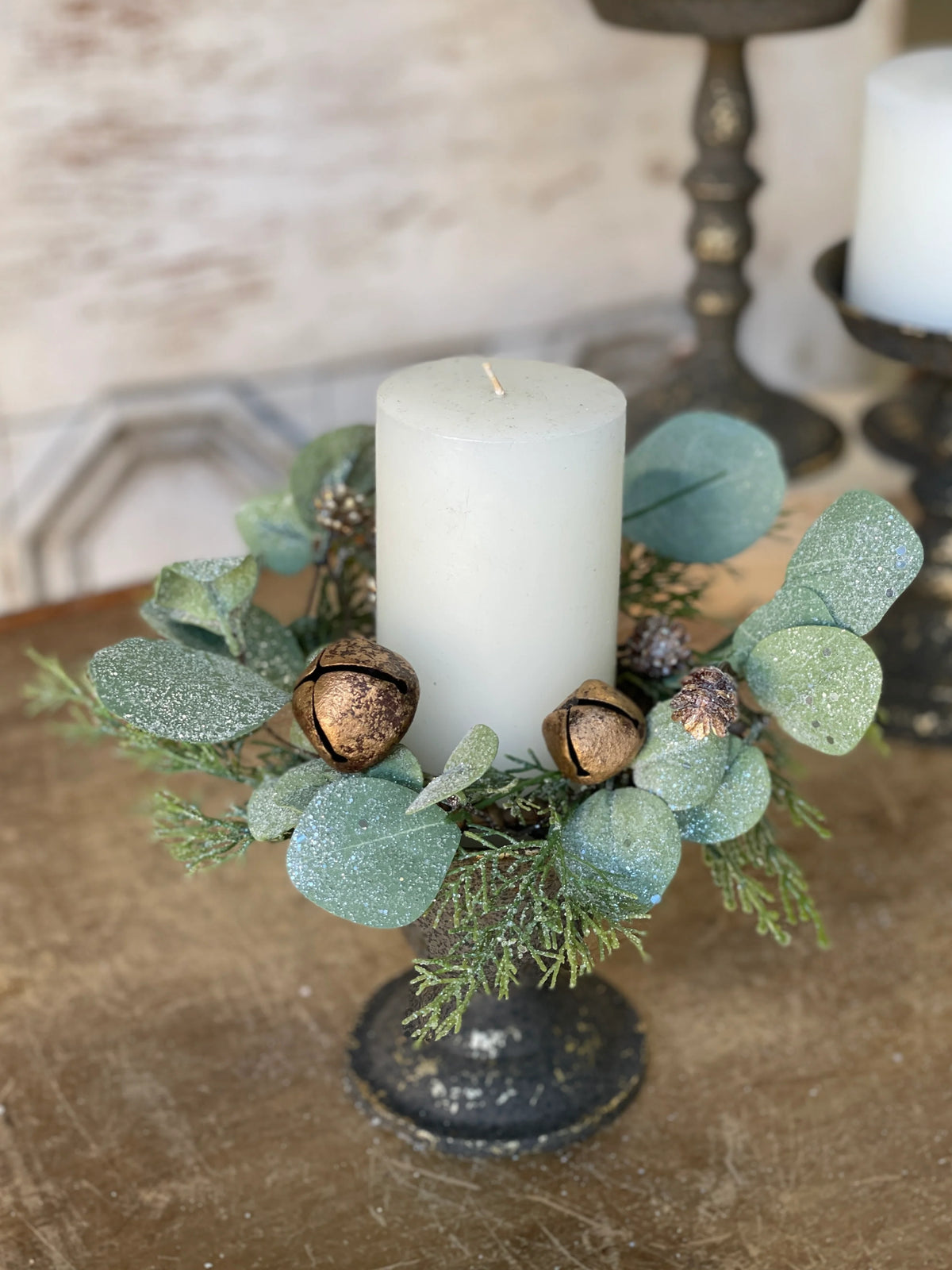 Gold Song Eucalyptus 3" Candle Ring