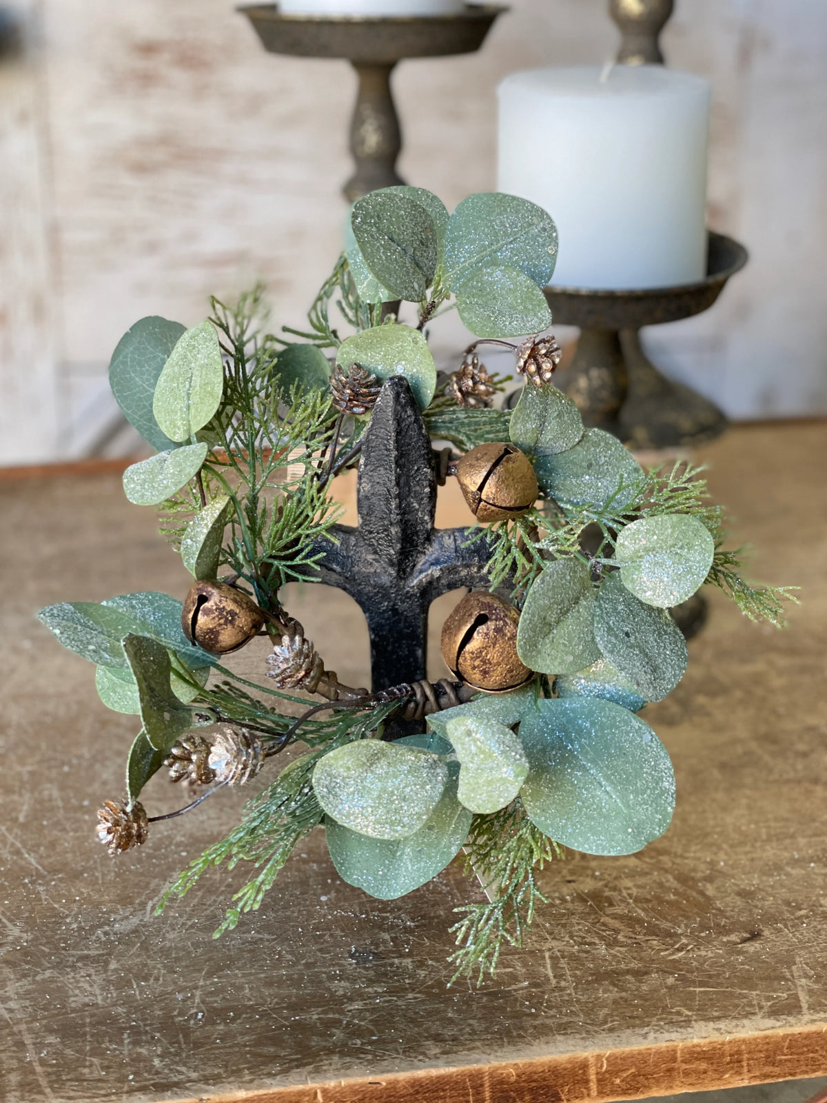 Gold Song Eucalyptus 3" Candle Ring