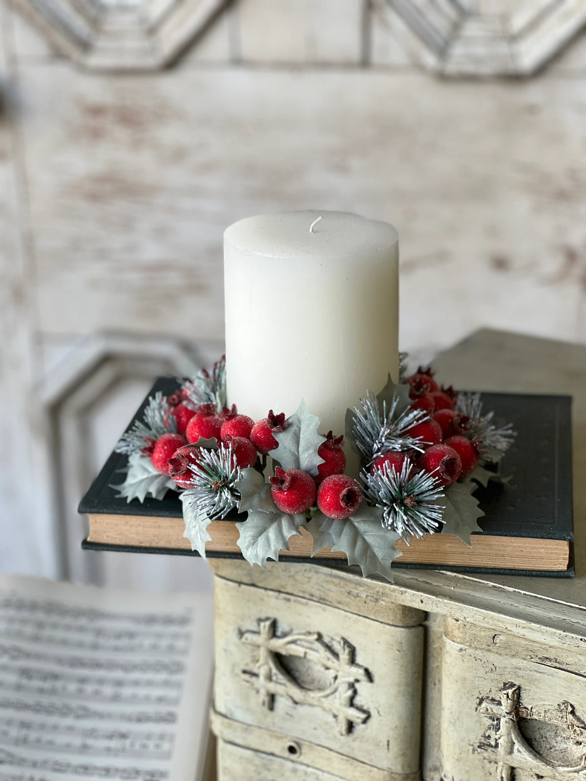 Winter Sugar Plum Candle Ring | 8"