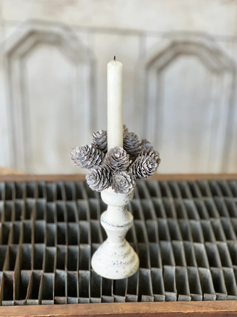 1" Frosted Cluster Cone Candle Ring