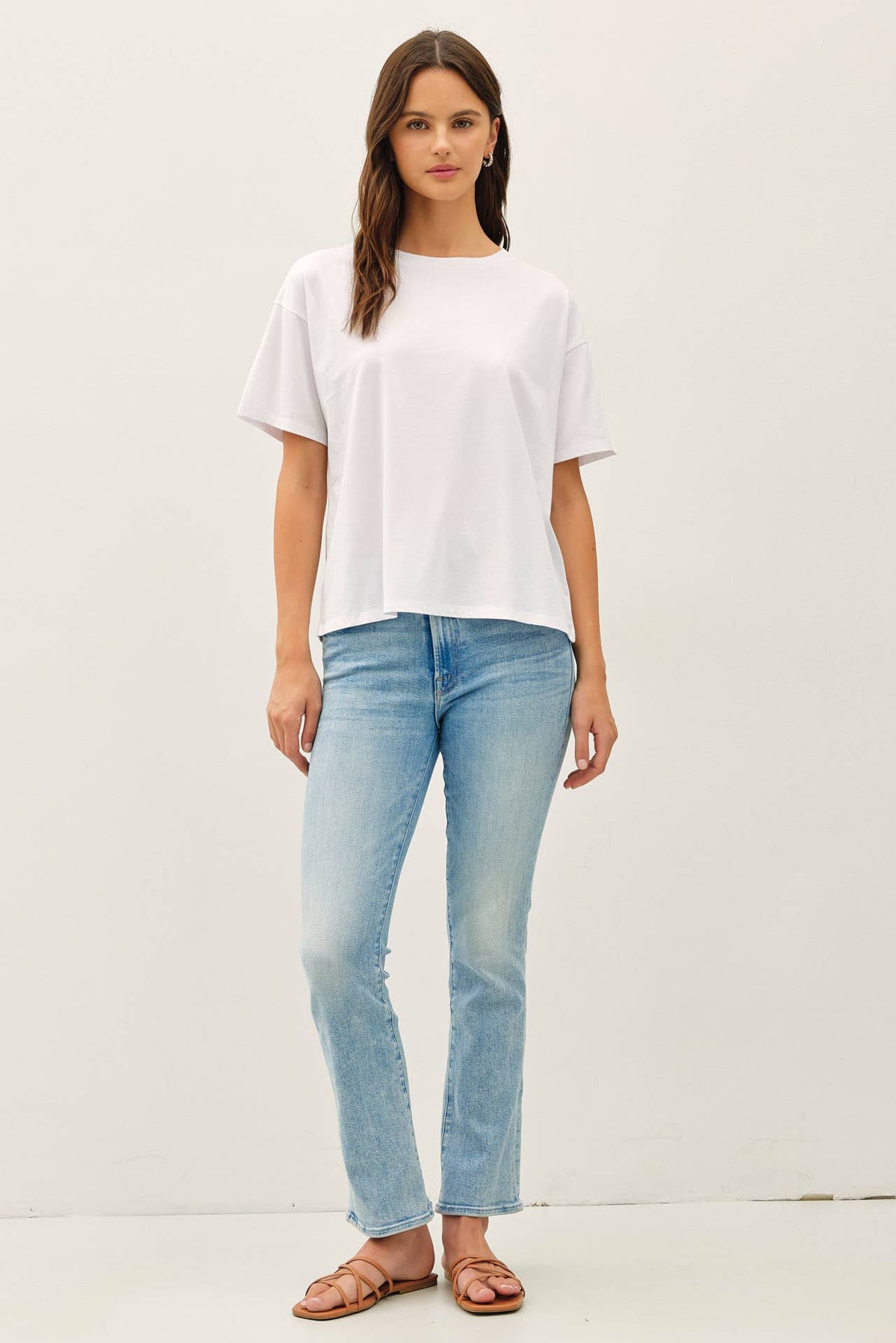 COTTON JERSEY OVERSIZED CROP T-SHIRTS