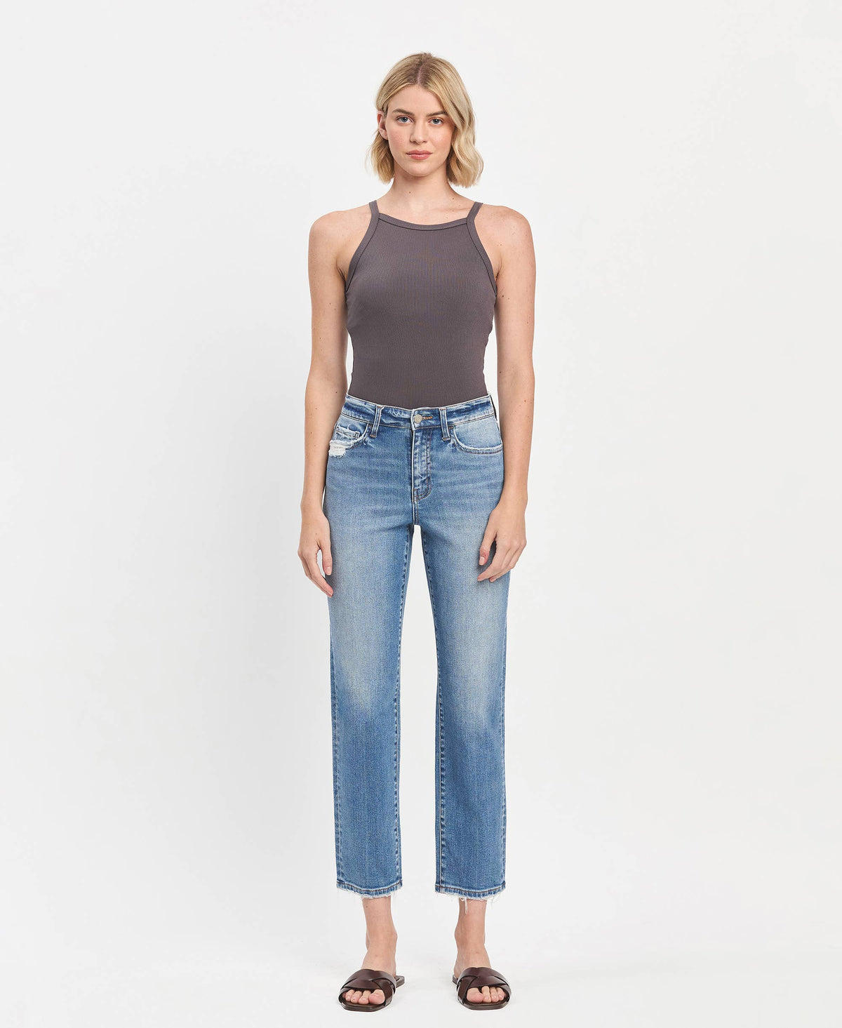HIGH RISE TAPERED STRAIGHT JEANS T6420