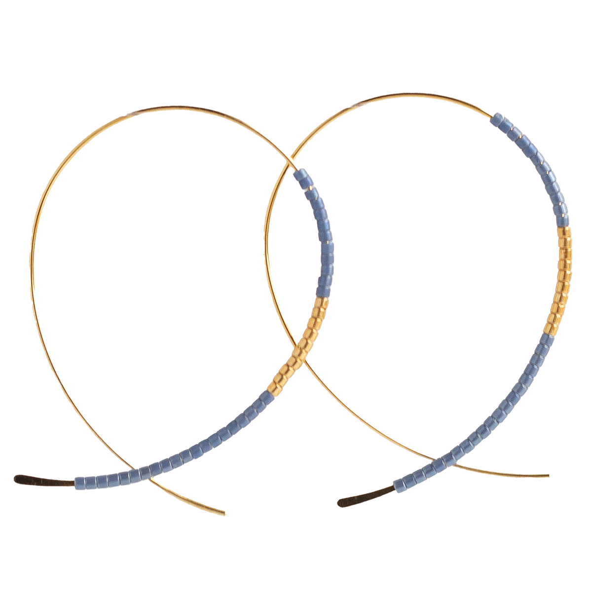 Norah Earrings-Cornflower | Beaded Threader Earrings