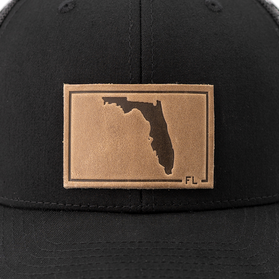 Florida Silhouette Hat | Leather Patch Trucker Hat