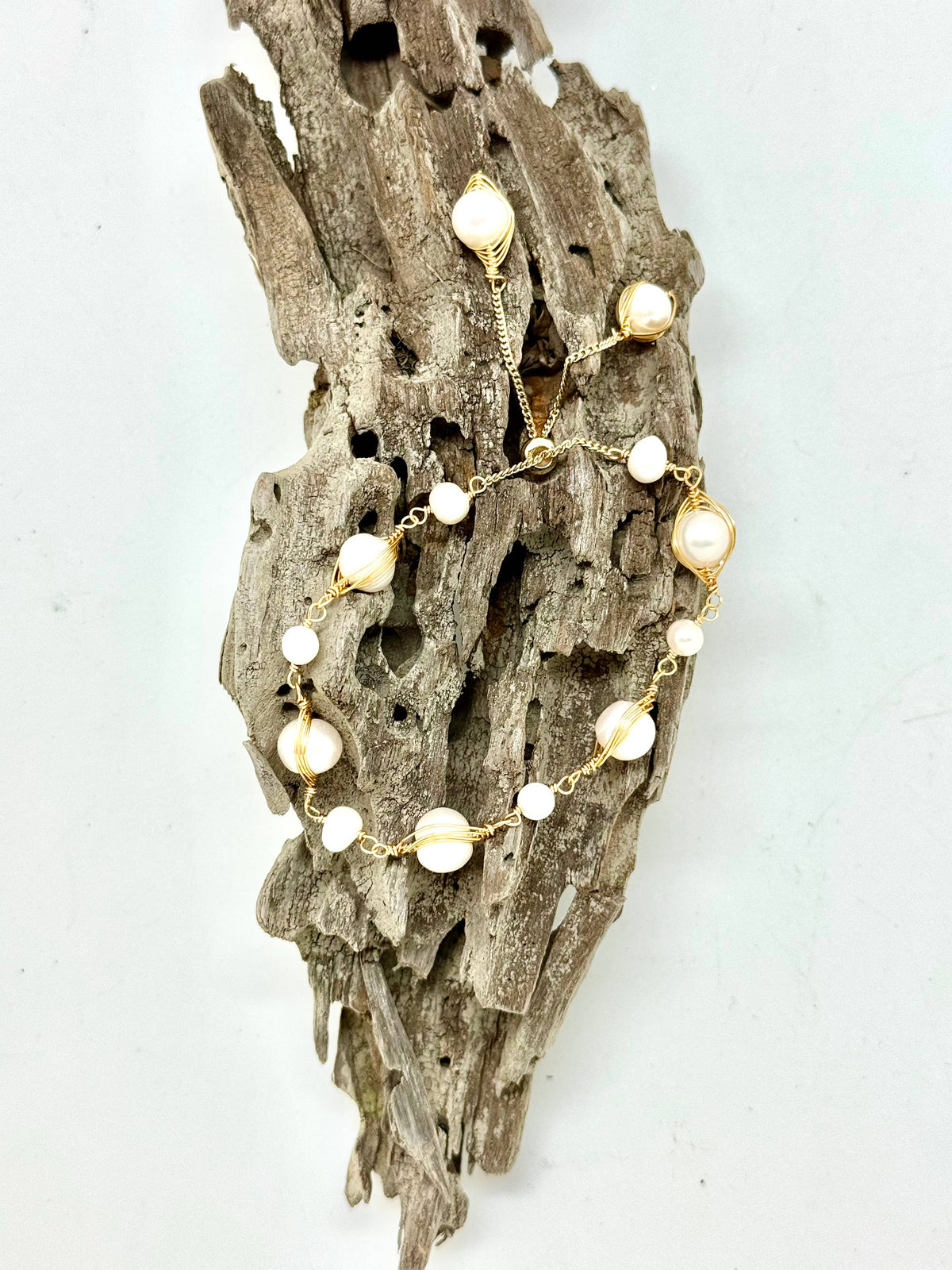 Bracelet Drawstring Freshwater Pearls,14kGold Plated Wire