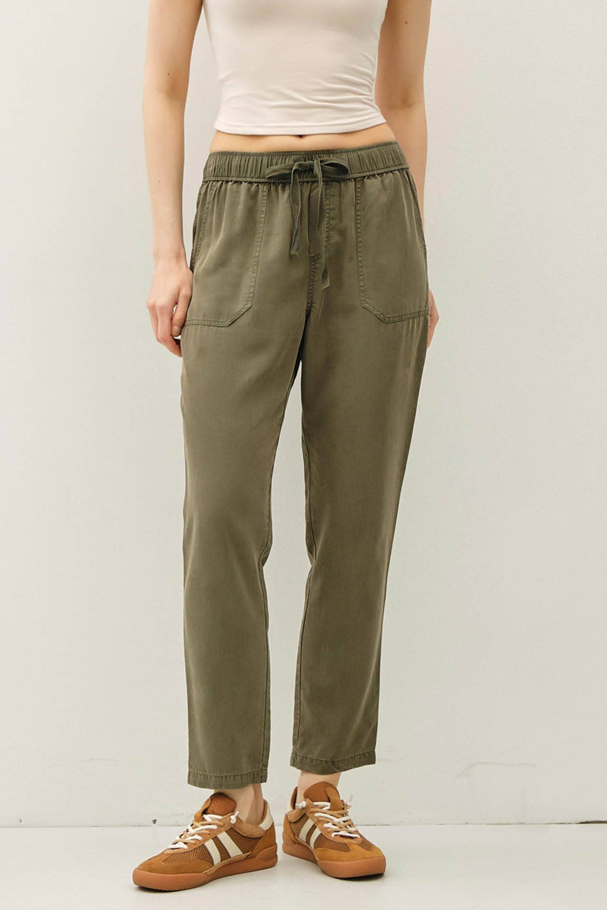 NEW COLOR -TENCEL TAPERED PANTS