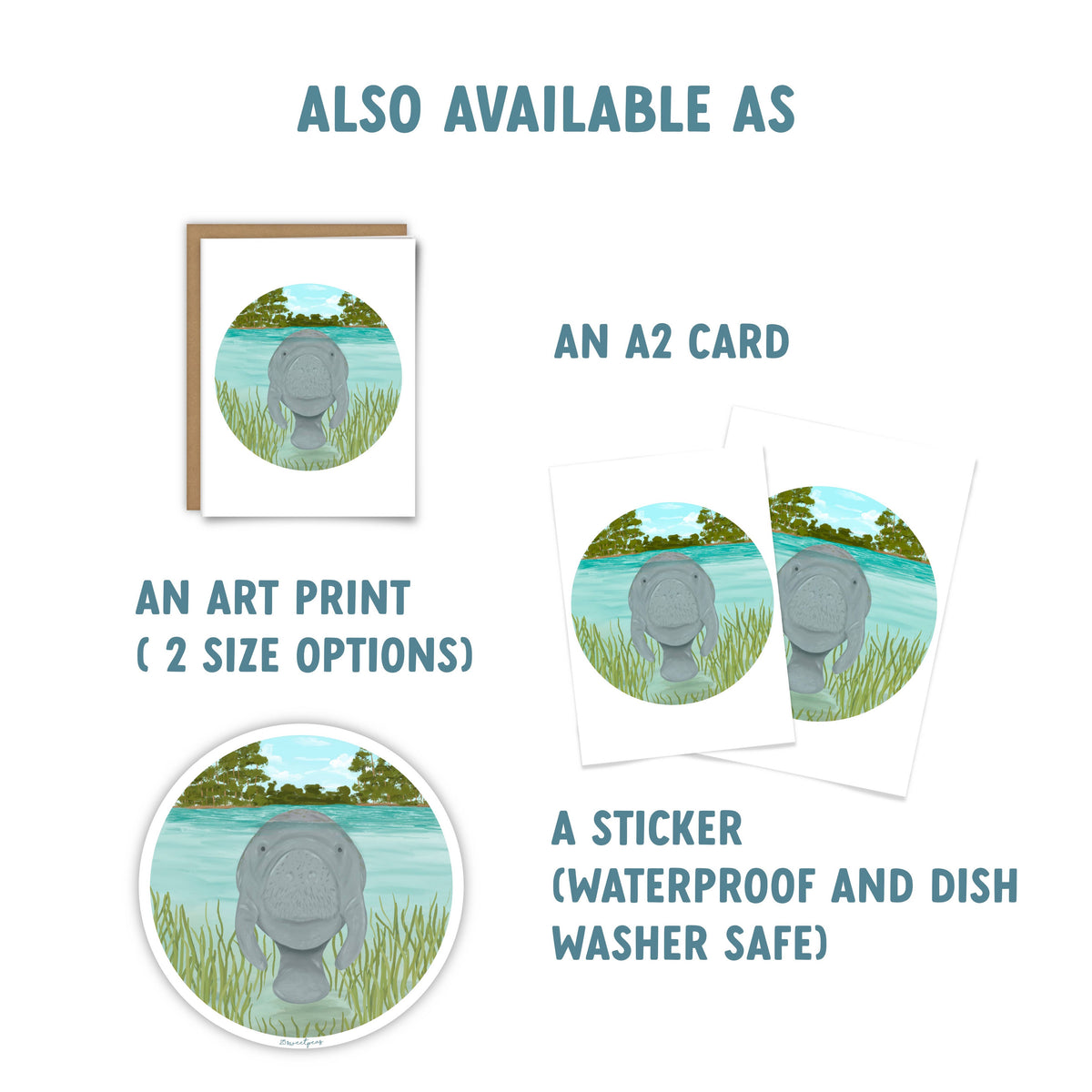 Manatee Bookmark, Florida Wildlife Bookmark