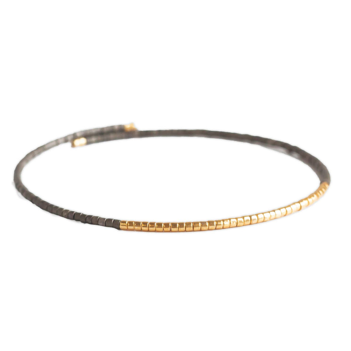 Norah Bangle-Graphite | Beaded Bracelet | Delicate Jewelry