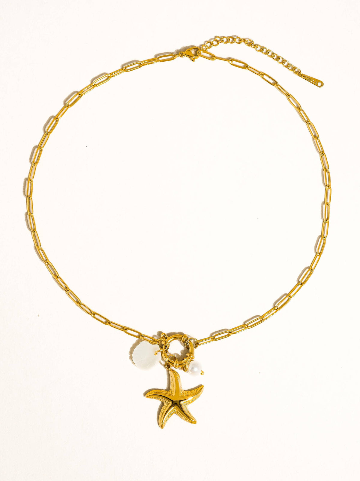 Sahar 18K Gold Non-Tarnish Summer Star and Shell Necklace