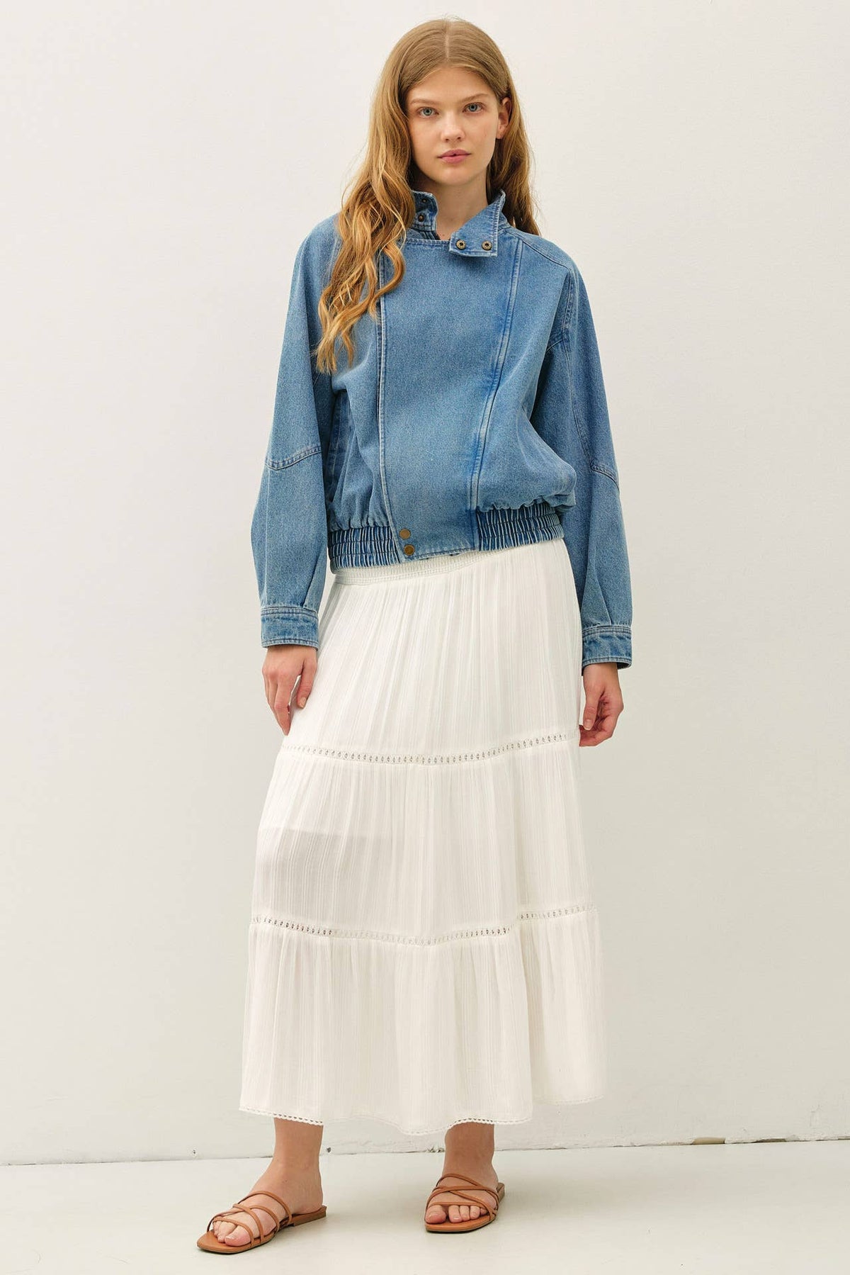 OVERSIZED BOMBER DENIM JACKET
