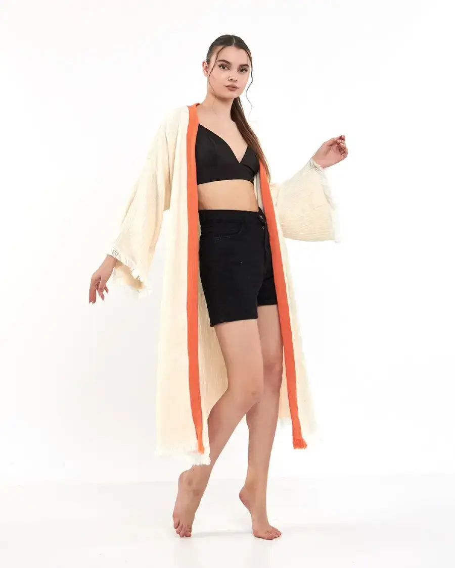 %100 Cotton Boho Kaftan/Kimono/Bathrobe, Evil Eye Kimono