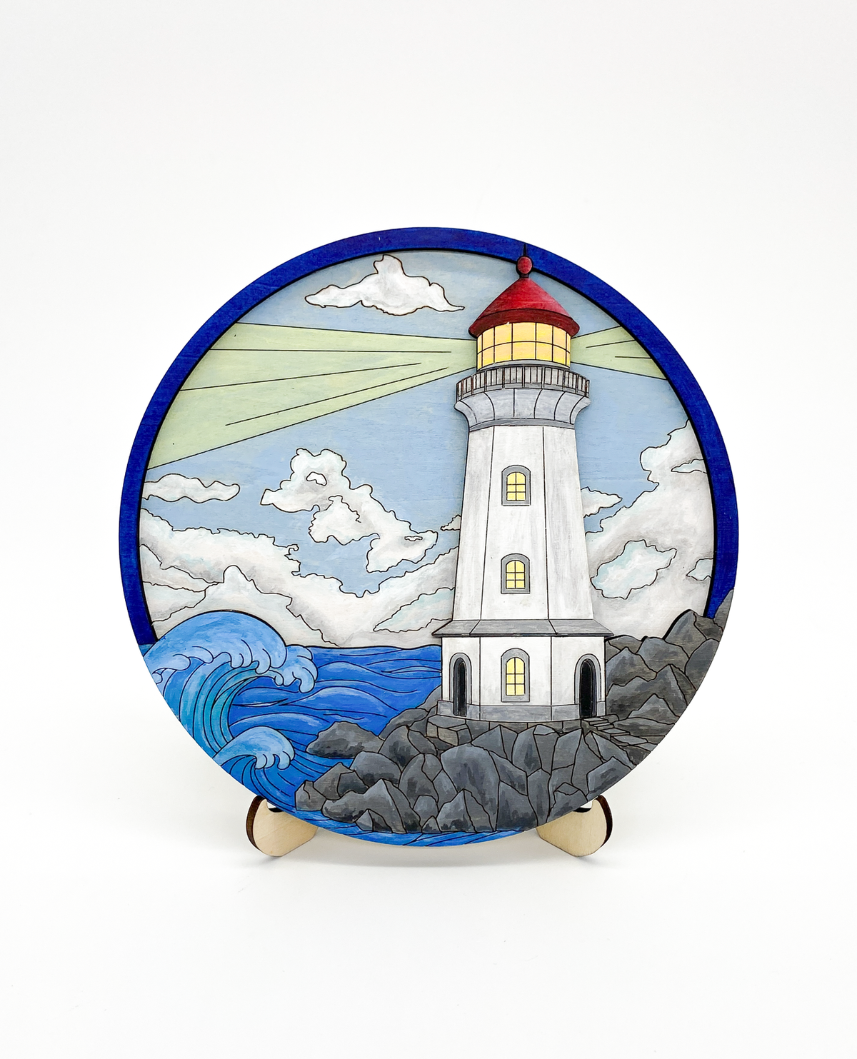 Lighthouse Coastal DIY Paint Kit – Layered Wood Ocean Art