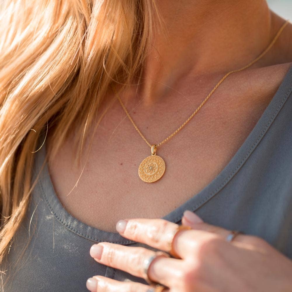 I Am Strong And Powerful - inspirational mandala necklace