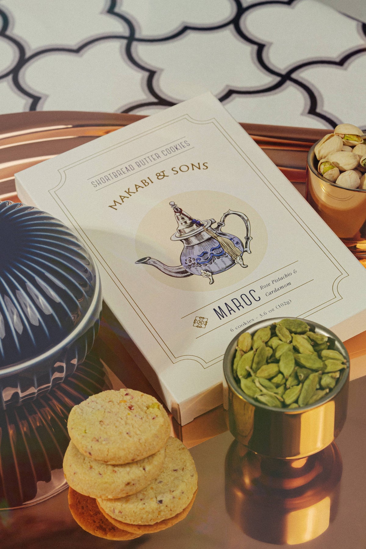 Rose Pistachio Cardamom Cookies - Maroc