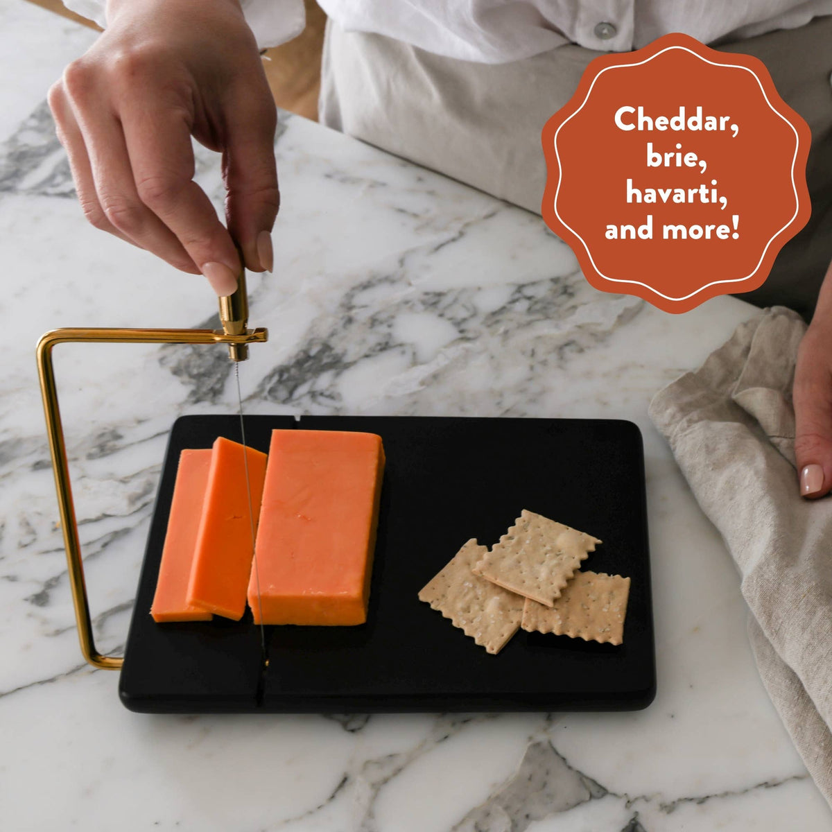 Wire Cheese Slicer, Black Wood