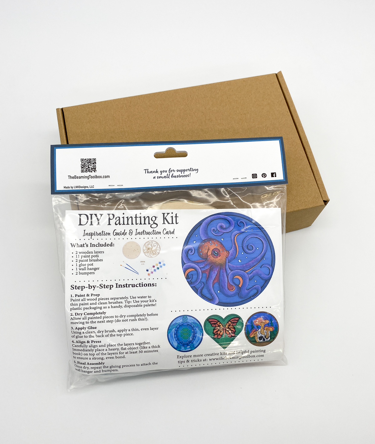 Tangled Treasures Octopus 3D Art | DIY Wood Craft Kit for Adults | Unique Ocean Lover Gift
