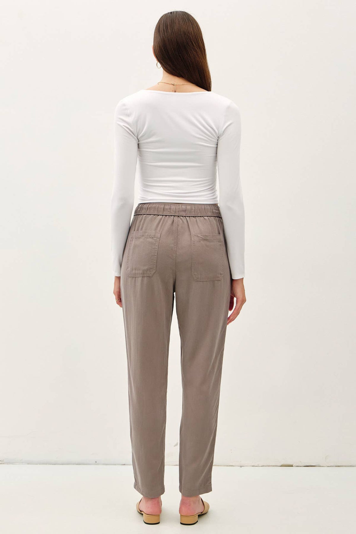 NEW COLOR -TENCEL TAPERED PANTS