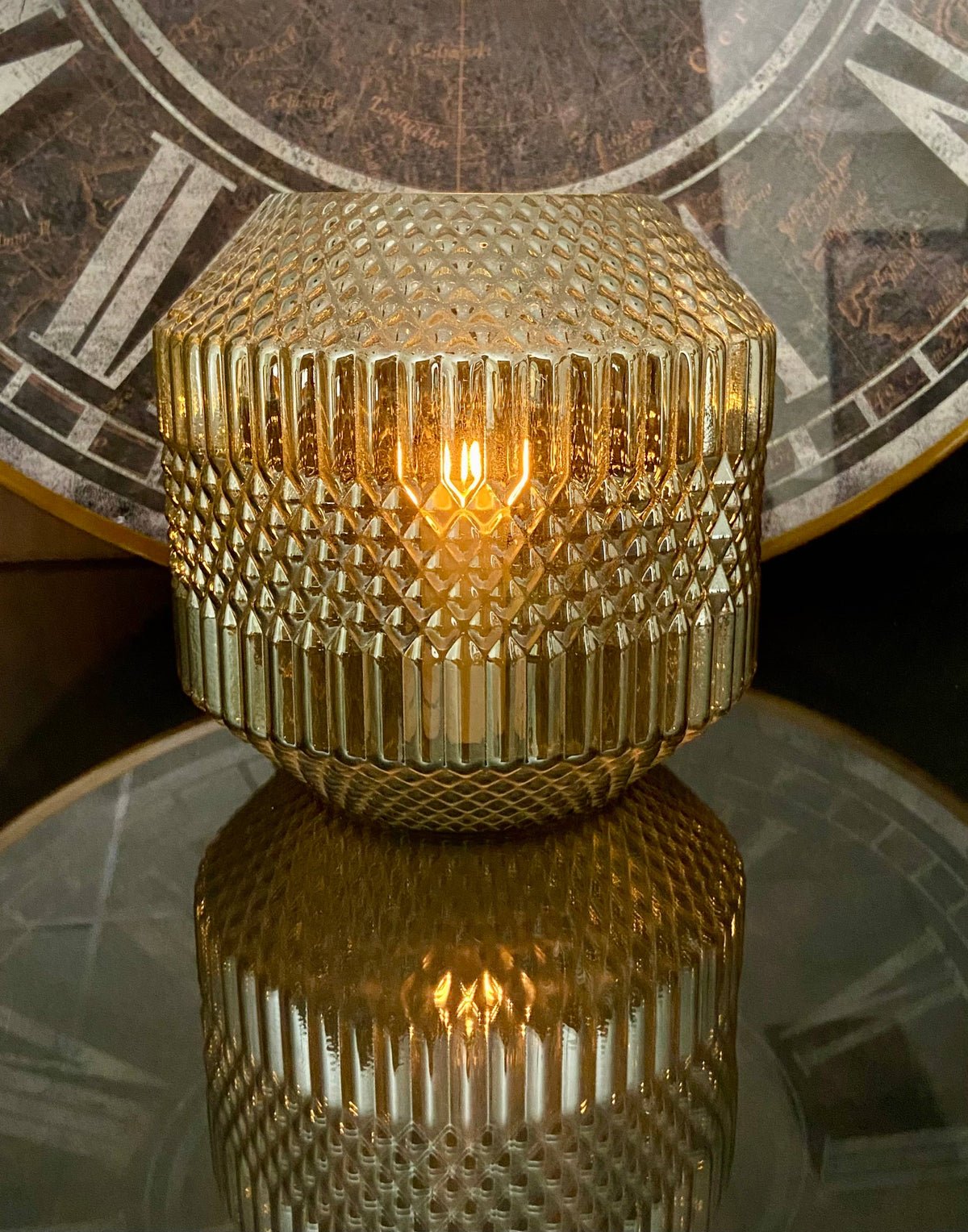 VINTAGE GLASS HURRICANE