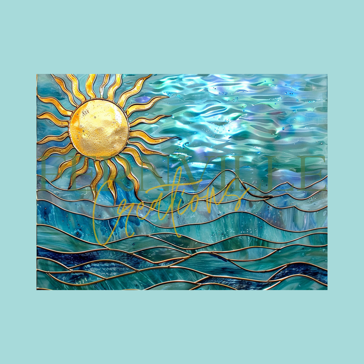 Tempered Glass Cutting Board: Ocean Sun Charcuterie Tray