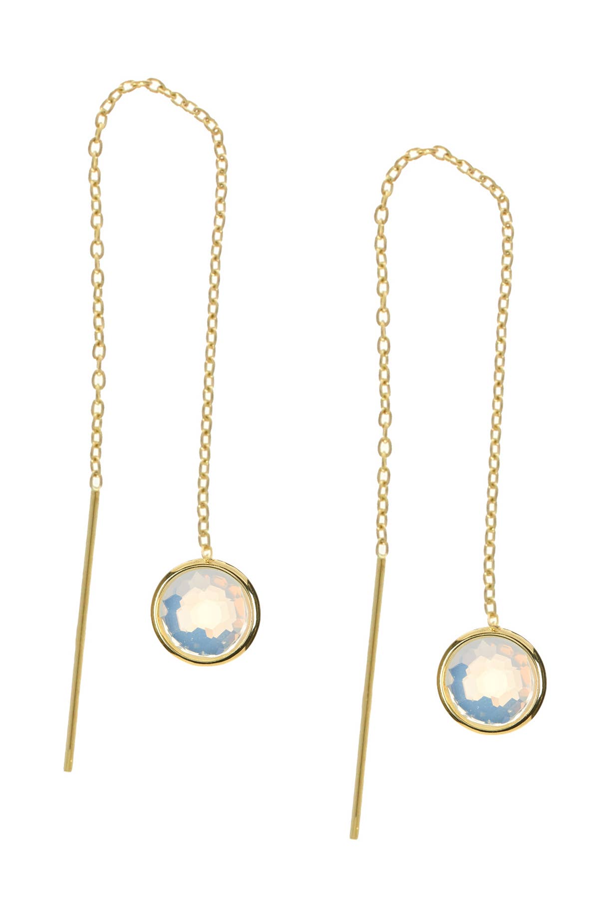 Moonstone Crystal Threader Earrings - GF