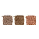 Jute Crocheted Pot Holder, 3 Colors