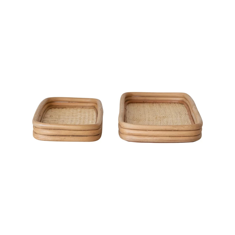 Rattan Hand-Woven Decorative Tray - 2 Sizes