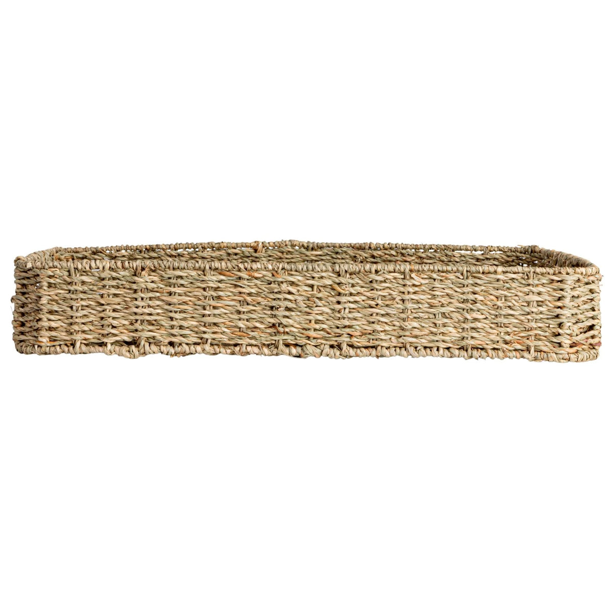 Hand-Woven Natural Seagrass Decorative Tray with Handles
